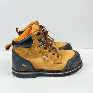 Ridgecut Toughwear Mens Brown Leather 6” Steel Toe Work Boots US Sz 10M Eu 43.5